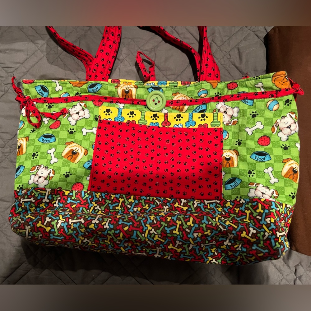 Handmade dog print handbag/purse
